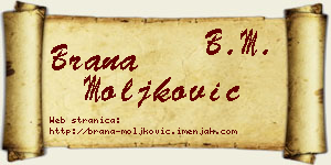 Brana Moljković vizit kartica